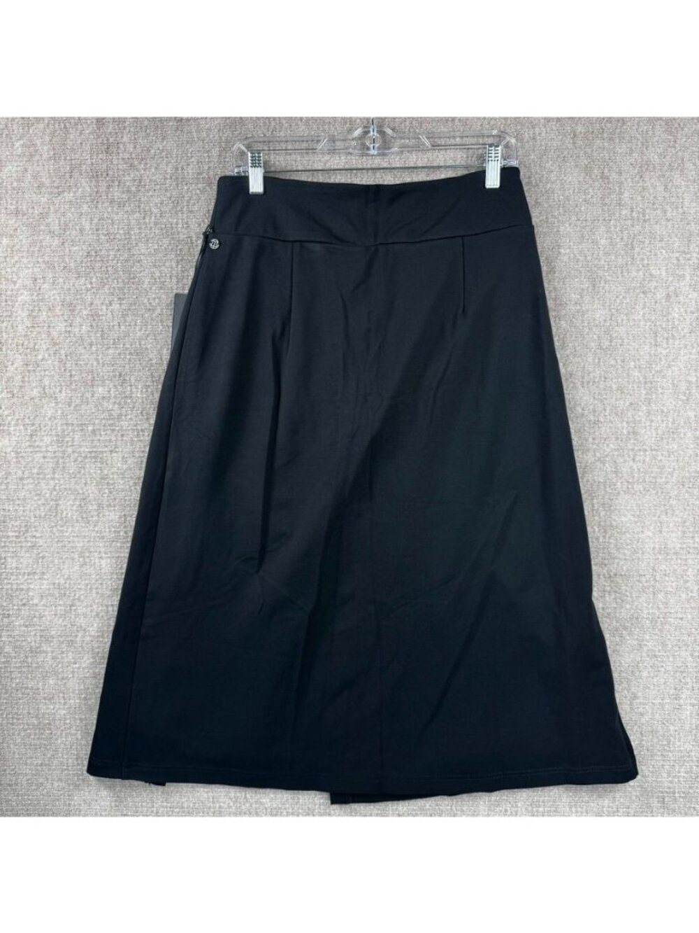 Betabrand Sassiest Pants Wrap Skirt M Black Ponte Knit Minimalist Corp Chic - Picture 6 of 15